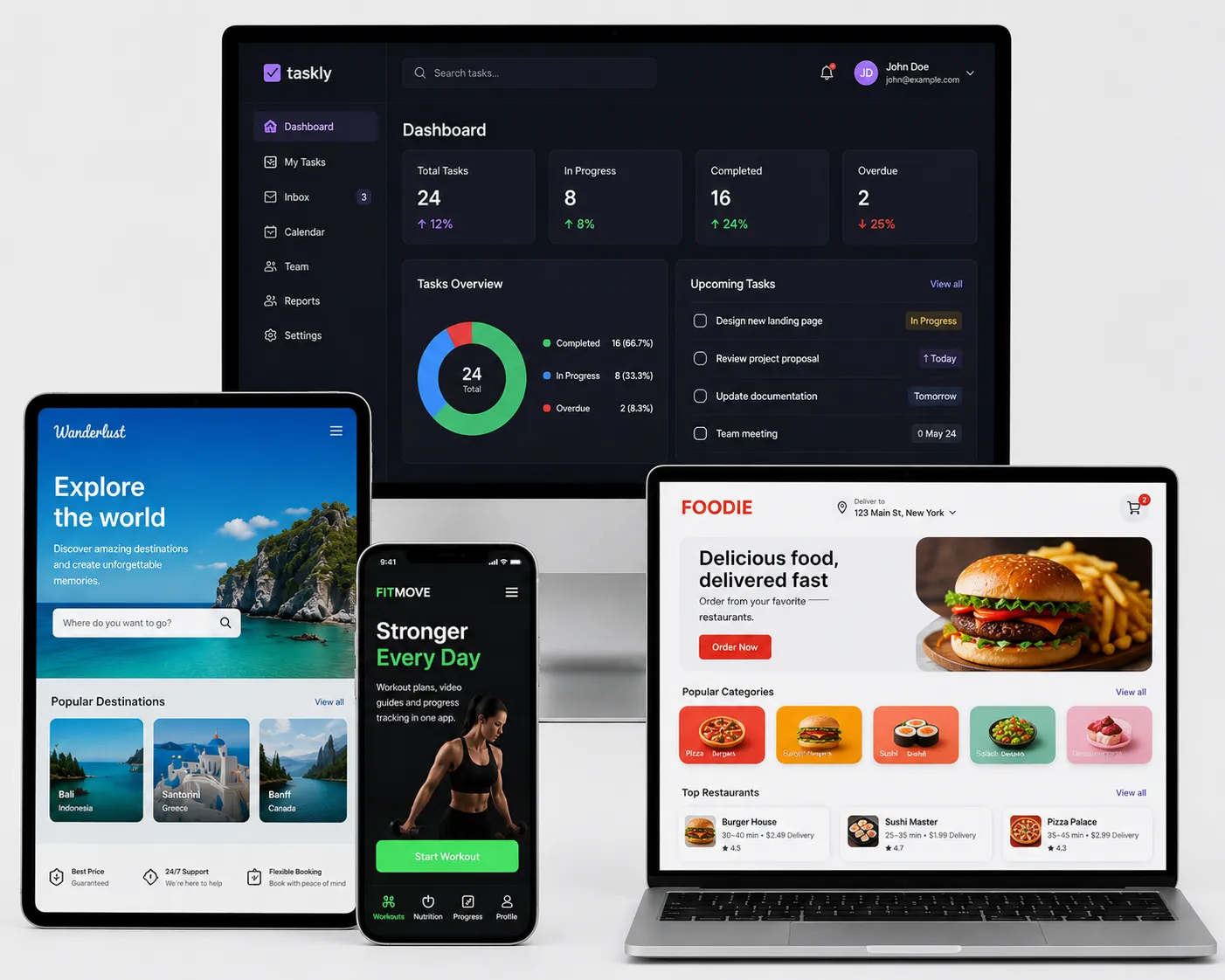 Web development mockups
